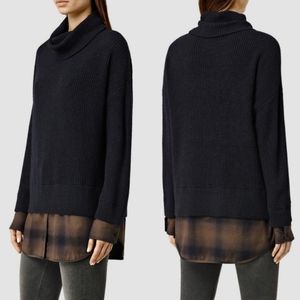 Allsaints Malliot Sweater w attached faux shirt